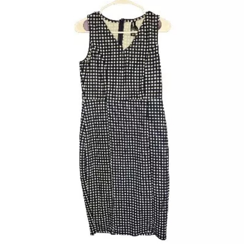 Agnes And Dora Checkered Sleeveless Dress Blue And White V-Neck Size Large